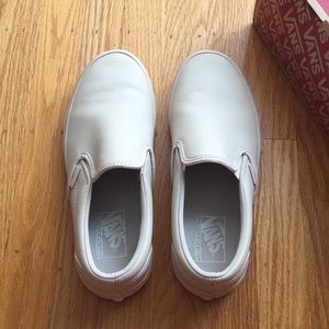 light pink leather slip-on vans 9